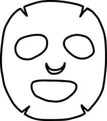 Black Hand Drawn Line Art Face Mask