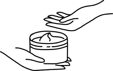 Black Hand Drawn Line Art Cosmetic Body Cream