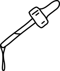 Black Hand Drawn Line Art Cosmetic Pipette