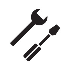 screwdriver and wrench glyph