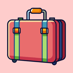 Colorful Cartoon Suitcase Illustration, Perfect for Travel, Adventure, and Vacation Imagery
