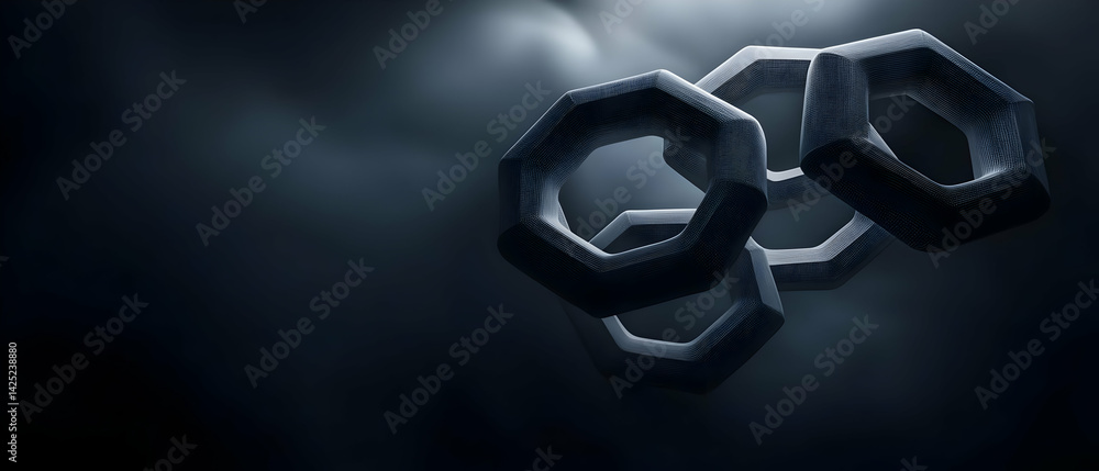 Poster abstract hexagonal molecular structure