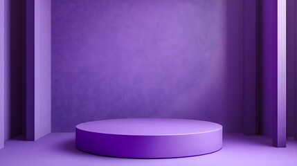 Elegant Purple Studio Product Display Platform Minimalist Background Scene Perfect for Mockups and Presentations
