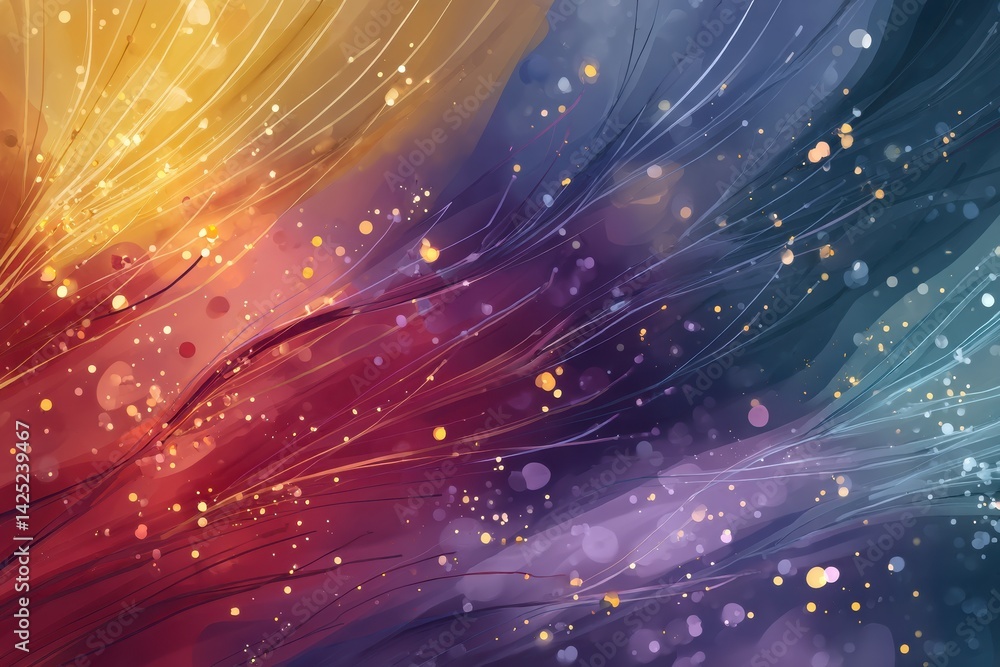 Poster healing wound animation featuring sparkles and soothing color flow in a serene artistic landscape