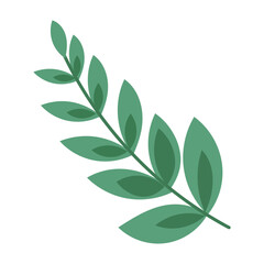 Green leaf vibrant branch reaching for sun. Suitable for nature, environment, growth, and wellness concepts in design projects