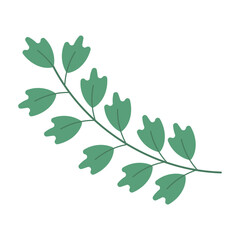 Green leafy branch capturing the simplicity and elegance of nature, suitable for backgrounds, nature themed designs, and environmental concepts
