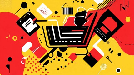 a vibrant sales flyer for an online store