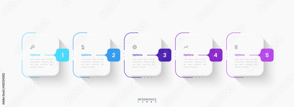Wall mural vector infographic label design template with icons and 5 options or steps. can be used for process 