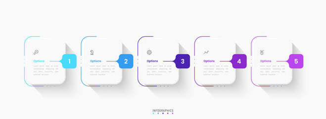 Vector Infographic label design template with icons and 5 options or steps. Can be used for process diagram, presentations, workflow layout, banner, flow chart, info graph.