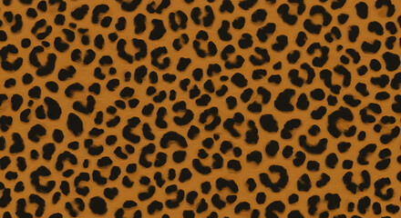 Leopard skin print seamless pattern dark brown texture,  Generative AI