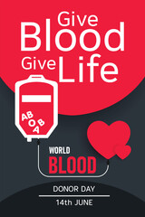 World Blood Donor Day Poster – Give Blood, Save Lives Campaign Design