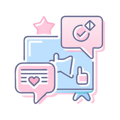 Obraz premium Sponsored posts icon with social media interface on transparent background