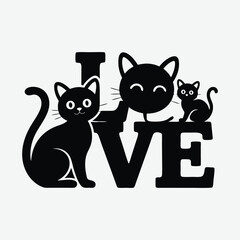 Love Cats Wall Art Decor Design