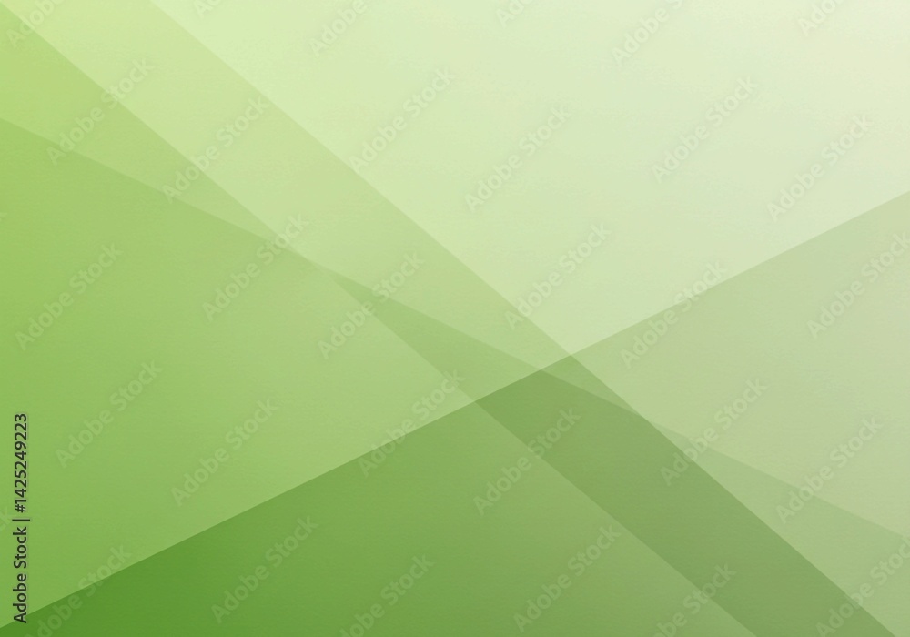 Poster the overlapping diagonal shapes in varied shades of green define a modern and clean abstract geometr
