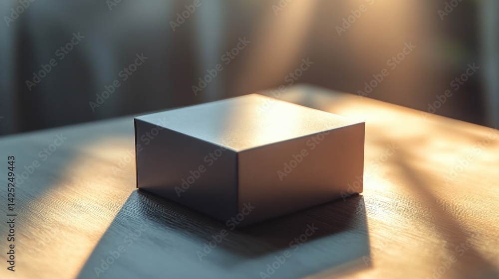 Poster minimalistic empty box with a premium finish, standing out on a classy background