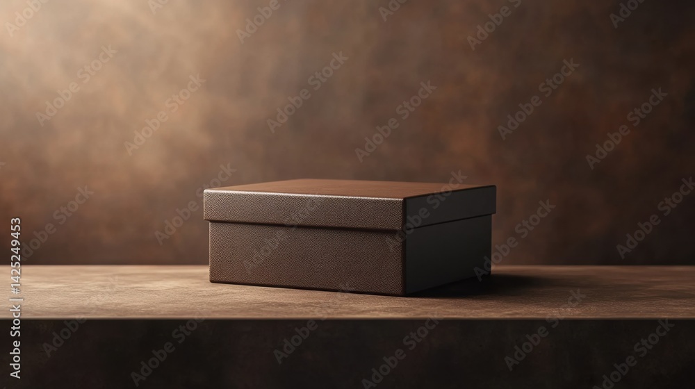 Poster minimalistic empty box with a premium finish, standing out on a classy background