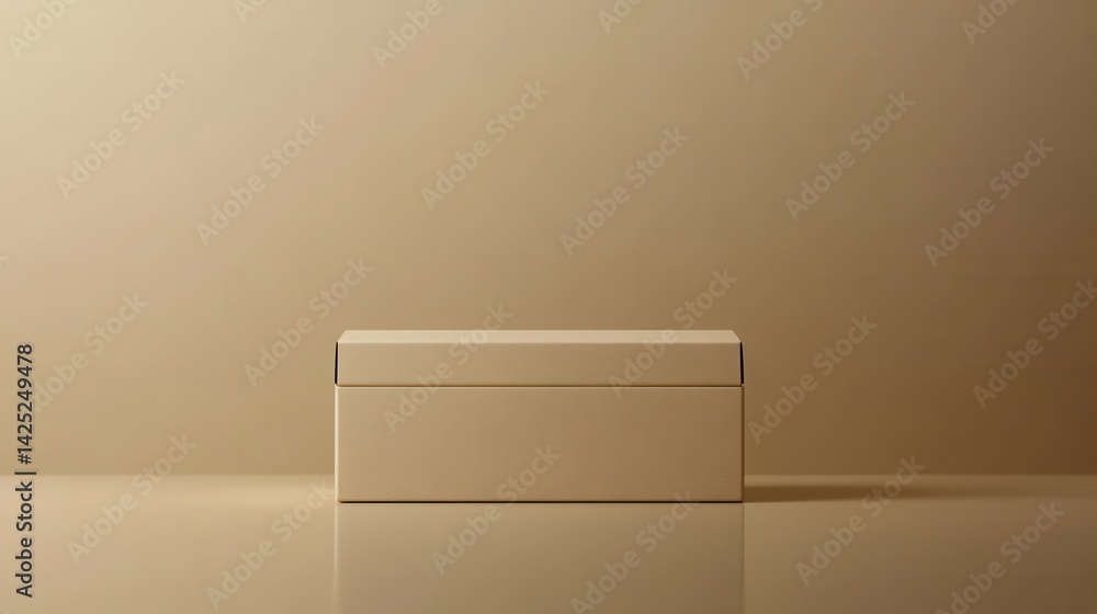 Poster minimalistic empty box with a premium finish, standing out on a classy background