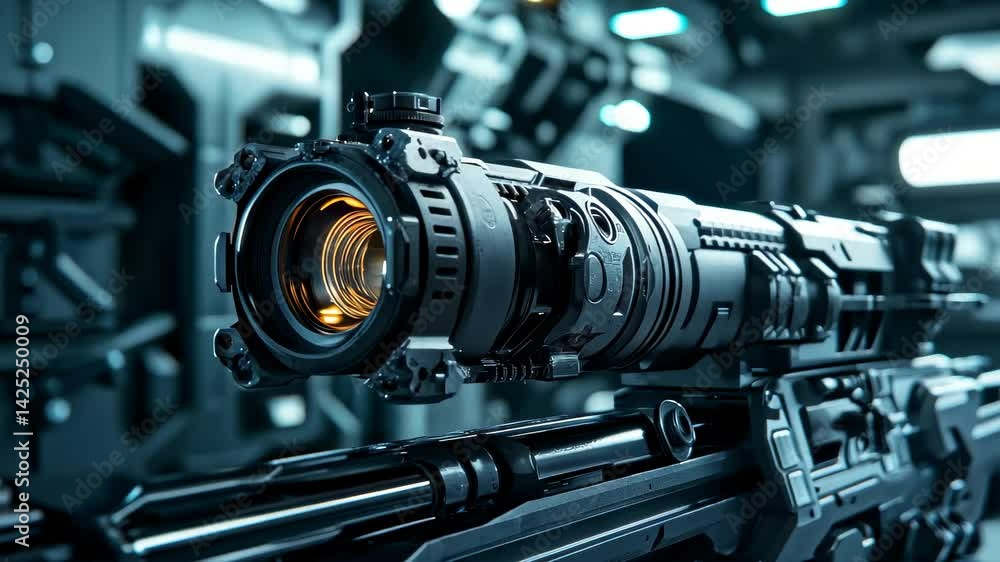 Poster Sci-fi Weapon Scope Close-up Display