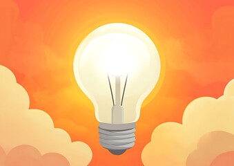 Lightbulb idea in sky