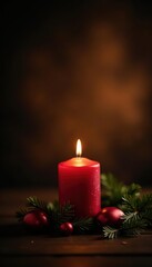 Burning candle on dark brown background Advent season banner template , hintergrund, kerze