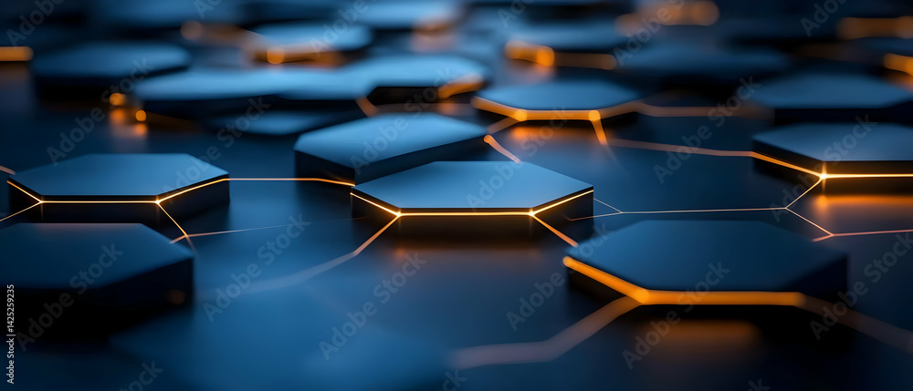 Poster abstract hexagonal network