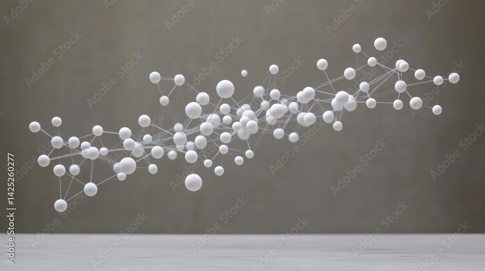 Leinwandbilder minimalist design of floating dots forming a network across a blank background for artistic and crea