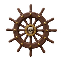 3D Wooden Pirate Steering Wheel © Ares