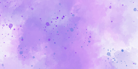 Watercolor splash with a mix of blue, purple, and pink hues, dynamic and artistic backdrop with expressive swirls and hues, fluid gradient blending, featuring splatters.