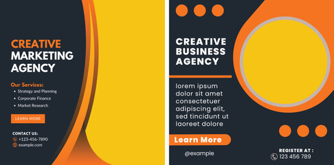 Modern business agency promo template set with creative design elements