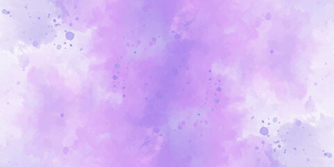 Watercolor splash with a mix of blue, purple, and pink hues, dynamic and artistic backdrop with expressive swirls and hues, fluid gradient blending, featuring splatters.