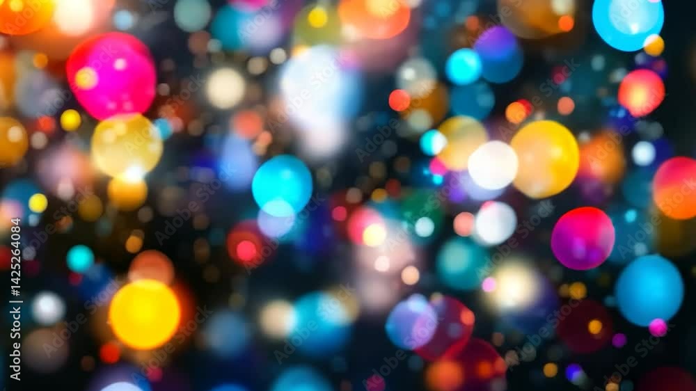 Poster vibrant bokeh lights in various colors.
