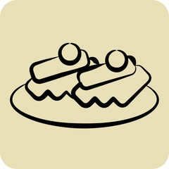 Icon Beshbarmak. related to Kazakhstan symbol. hand drawn style. design editable