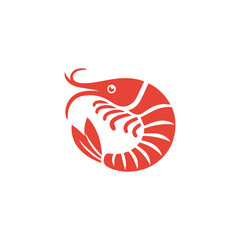 Obraz premium Minimalist Shrimp Logo