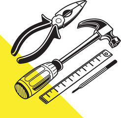 Original name(s): Basic Repair Tools Silhouette Icons - liers, Hammer, Screwdriver and More