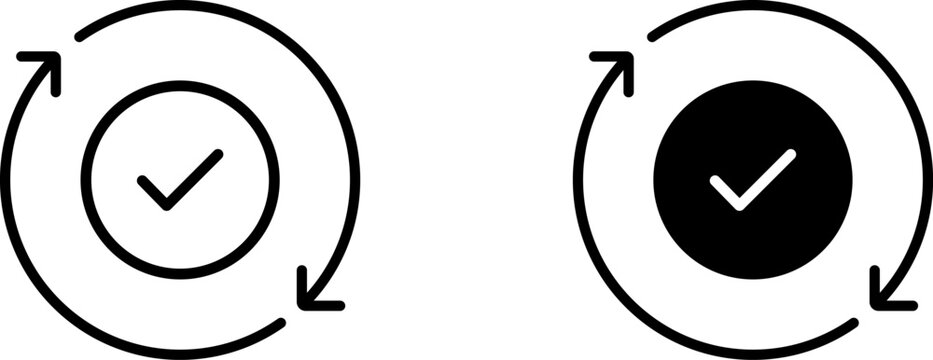 Auto update complete, sync check symbol icon vector design