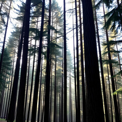 sunset in the forest