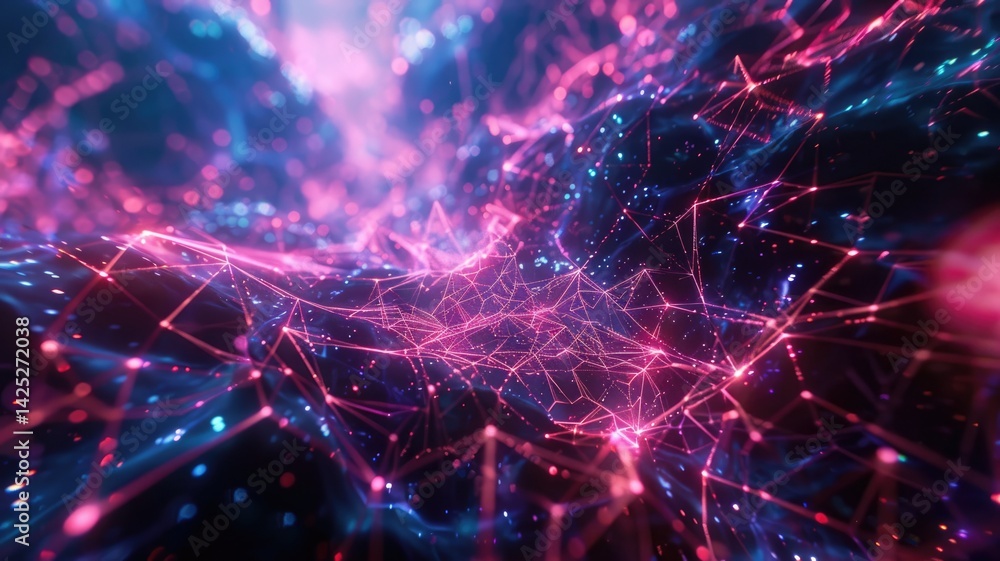 Aufkleber abstract light patterns with neon colors. dynamic and futuristic digital art. abstract artwork of gr