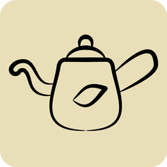 Icon Tea. related to Kazakhstan symbol. hand drawn style. design editable