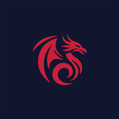 Naklejka premium Red dragon logo