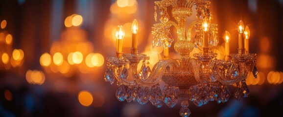 Elegant chandelier with warm lighting