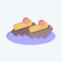 Icon Beshbarmak. related to Kazakhstan symbol. flat style. design editable
