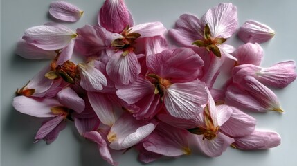 Obraz premium Isolated pink cherry blossom petals ideal for seasonal or romantic floral compositions. 