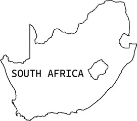 South Africa Country Map And Flag Art
