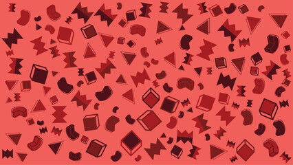 Red abstract geometric pattern suitable for modern designs, backgrounds, digital art, branding, textiles, and packaging projects. Bold and vibrant visual.