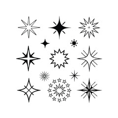 black and white star icons