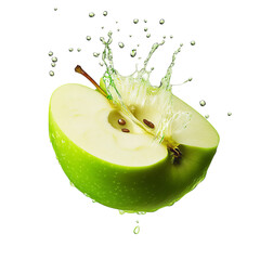Crisp green apple sliced horizontally 