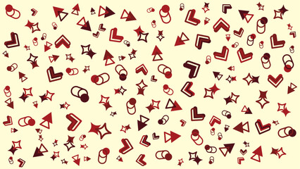 Red arrows, stars, and circles on a yellow background. Suitable for presentations, designs, banners, and marketing materials with dynamic elements.