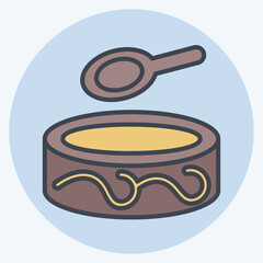 Icon Kumis. related to Kazakhstan symbol. color mate style. design editable