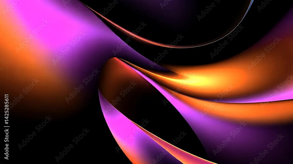 Poster abstract liquid flowing design with iridescent colors.