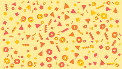 Yellow background with red and yellow geometric shapes. Great for modern designs, abstract concepts, digital backgrounds, and vibrant patterns.